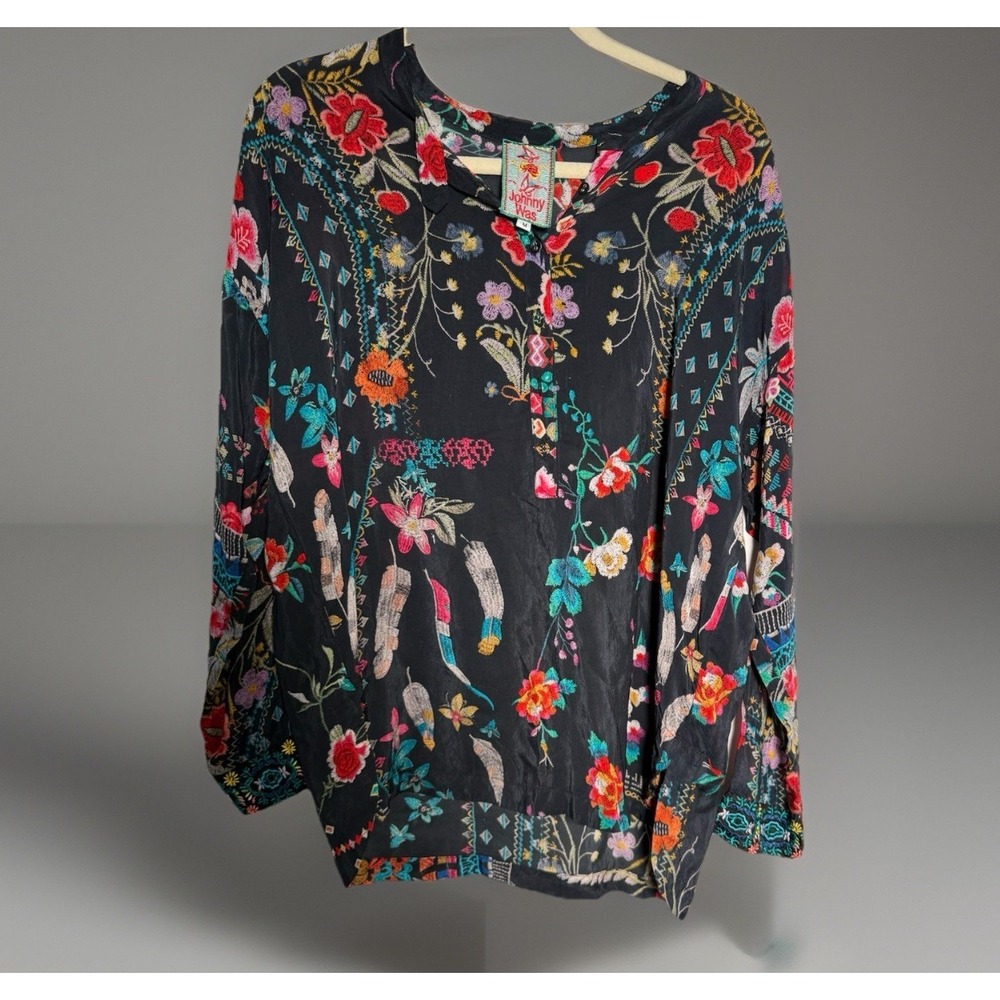 Johnny Was Sonnet Donali Button Down Size M Silk Top